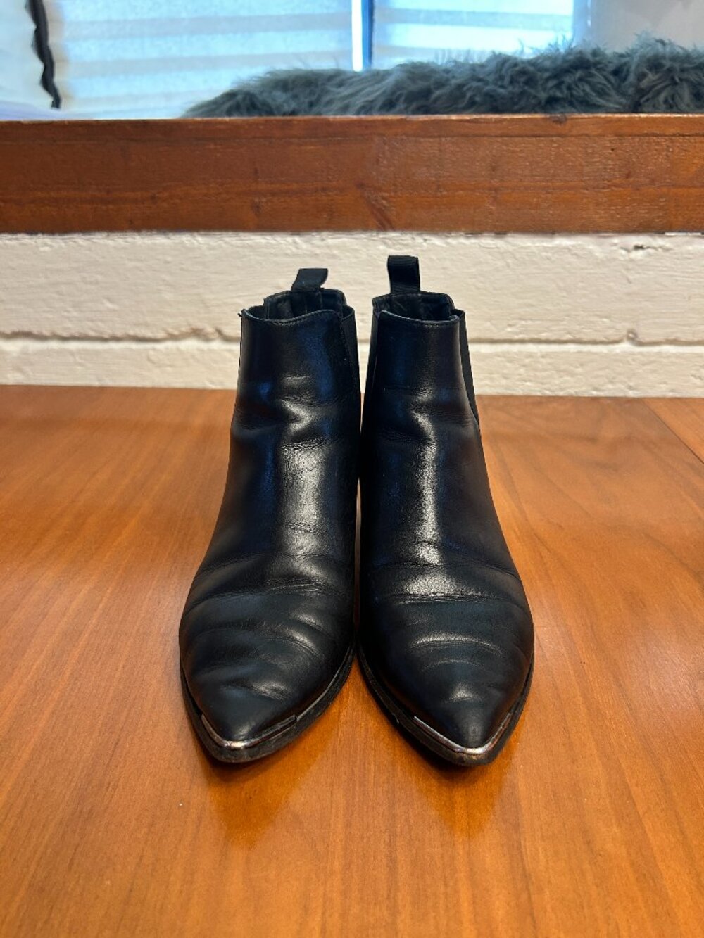 Acne Studios Jensen Boots Size 37 Black Flat Leather